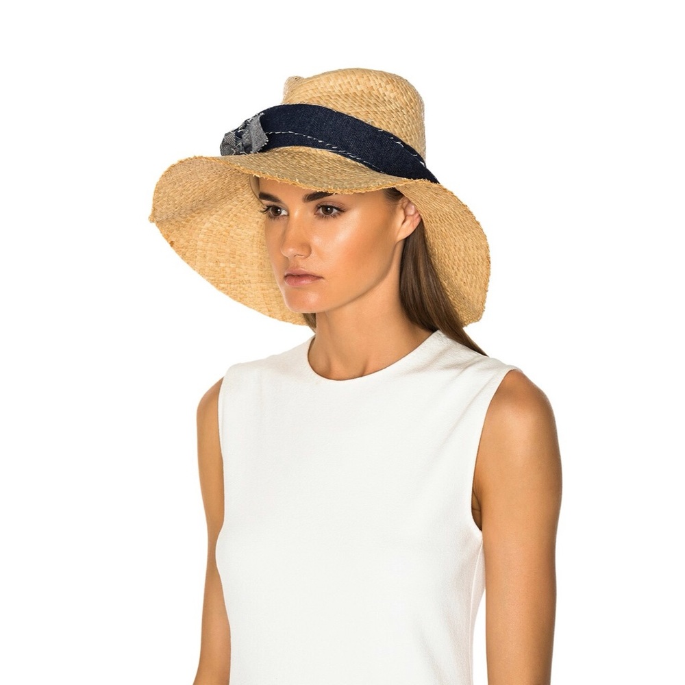 Lola Hats First Aid Denim Straw sun hat